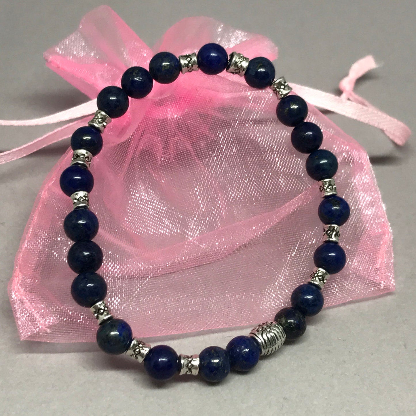 Lapis lazuli and silver bracelet