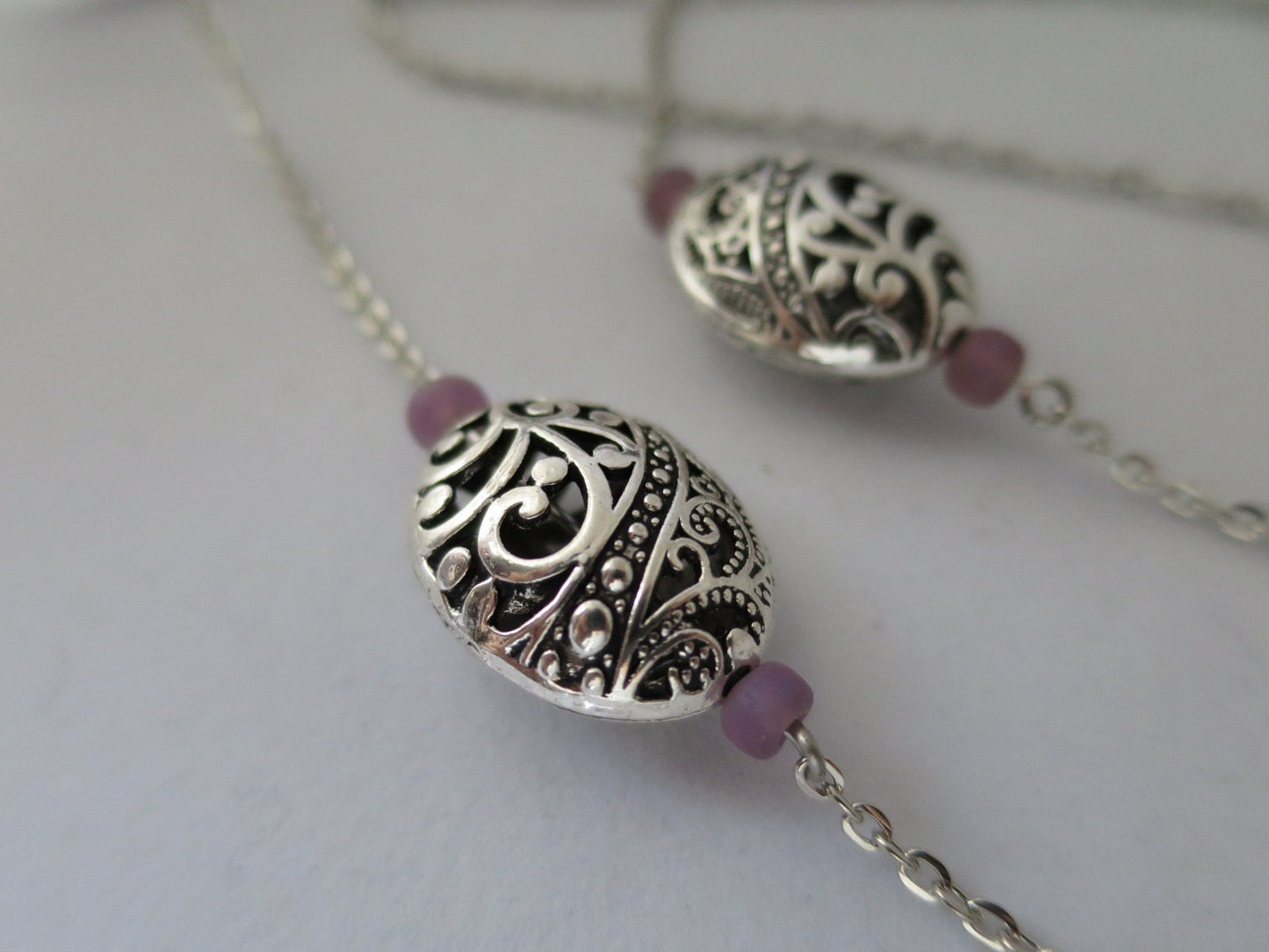 Eyeglass chain in silver for readers or sunglasses