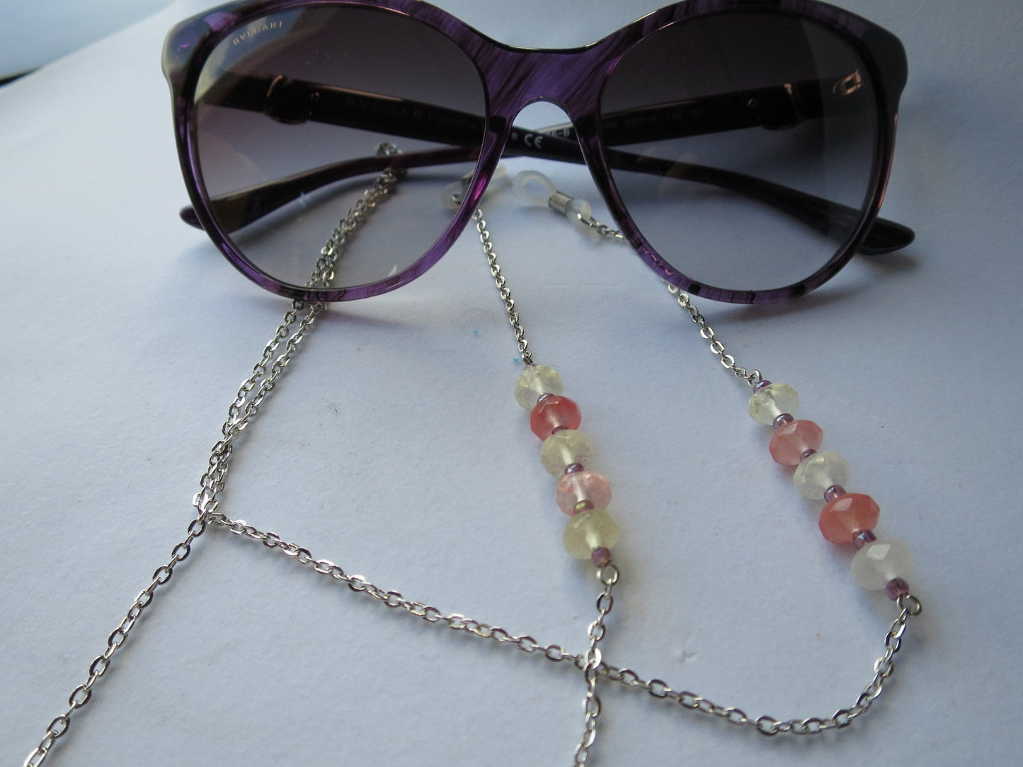 Tourmaline eyeglass chain, for readers or sunglasses.