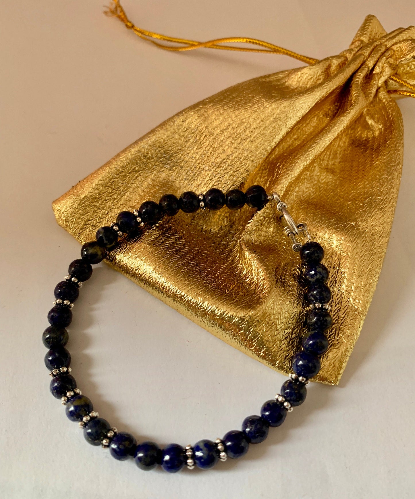 Lapis lazuli and silver bracelet