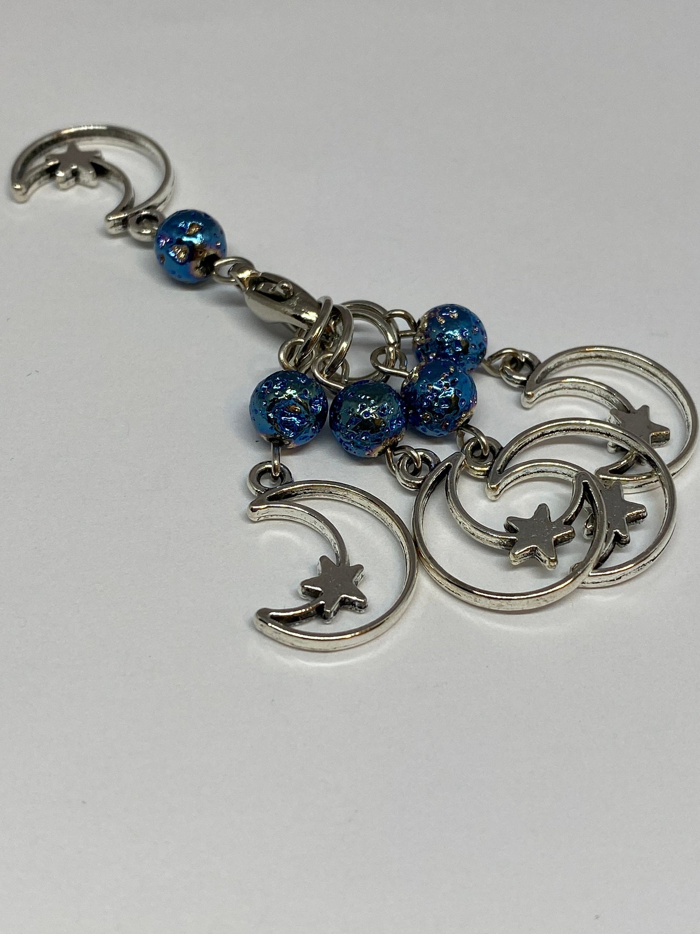 Moon and star celestial stitch markers