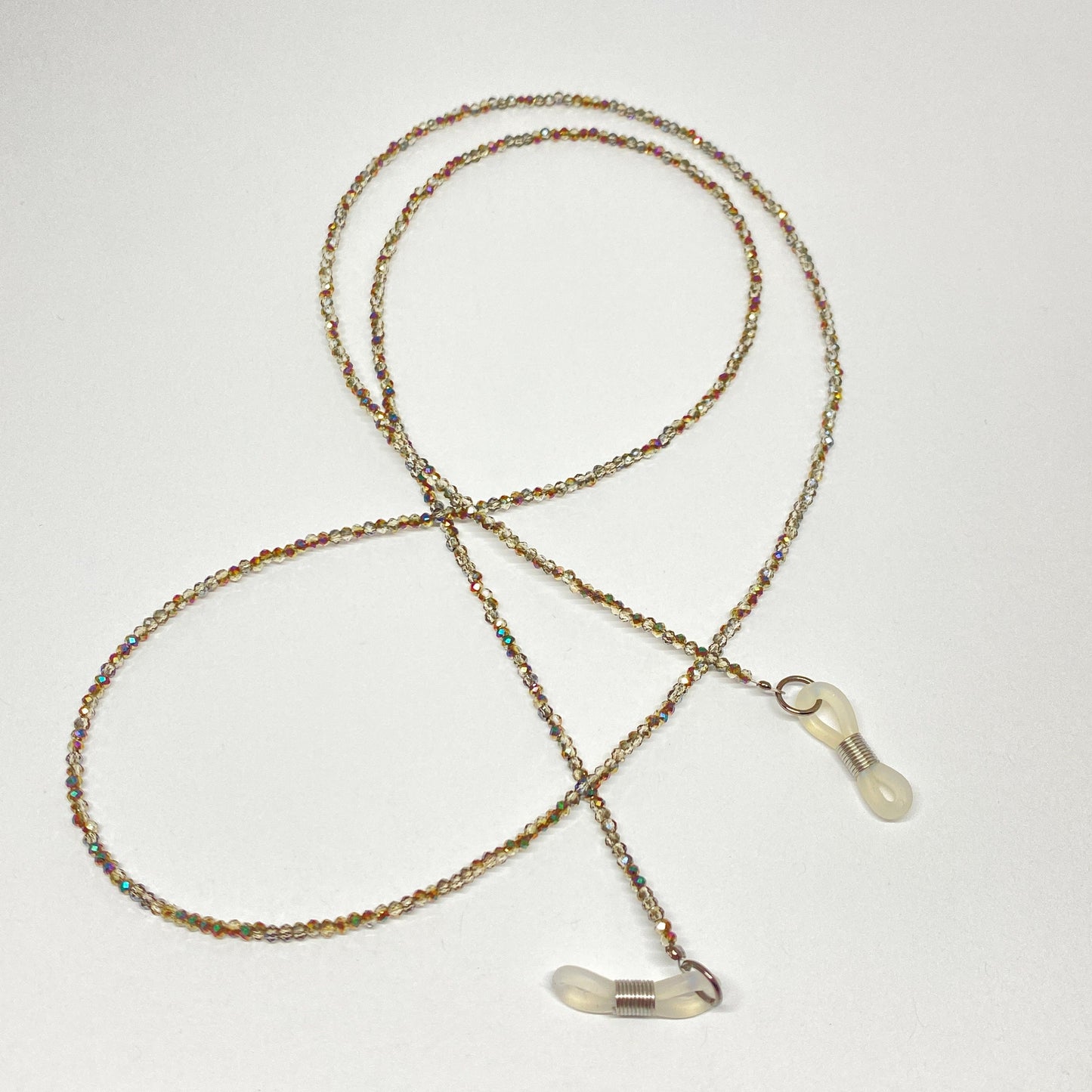 Grey crystal beaded eyeglass chain