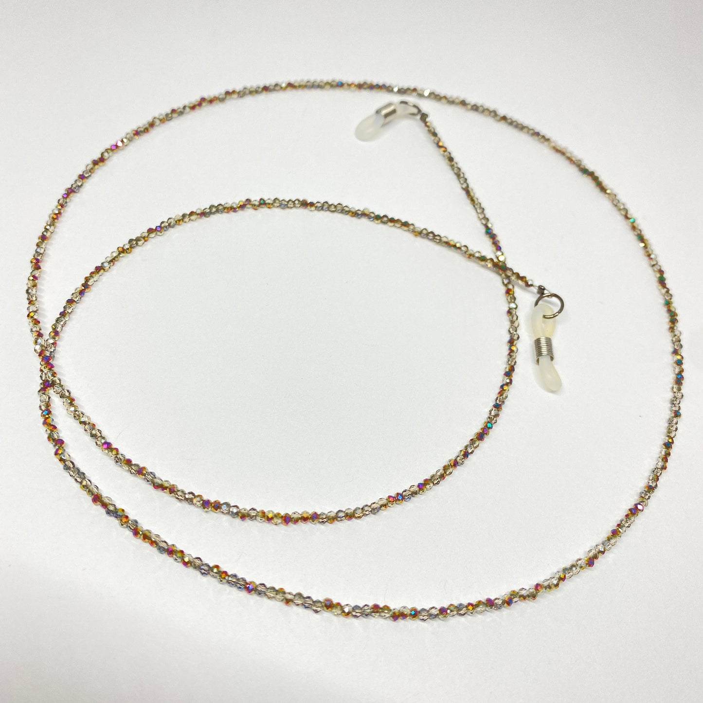 Grey crystal beaded eyeglass chain