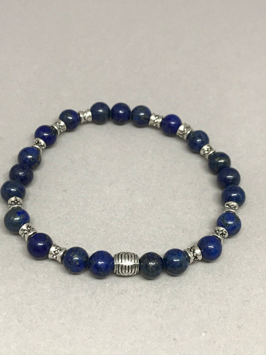 Lapis lazuli and silver bracelet