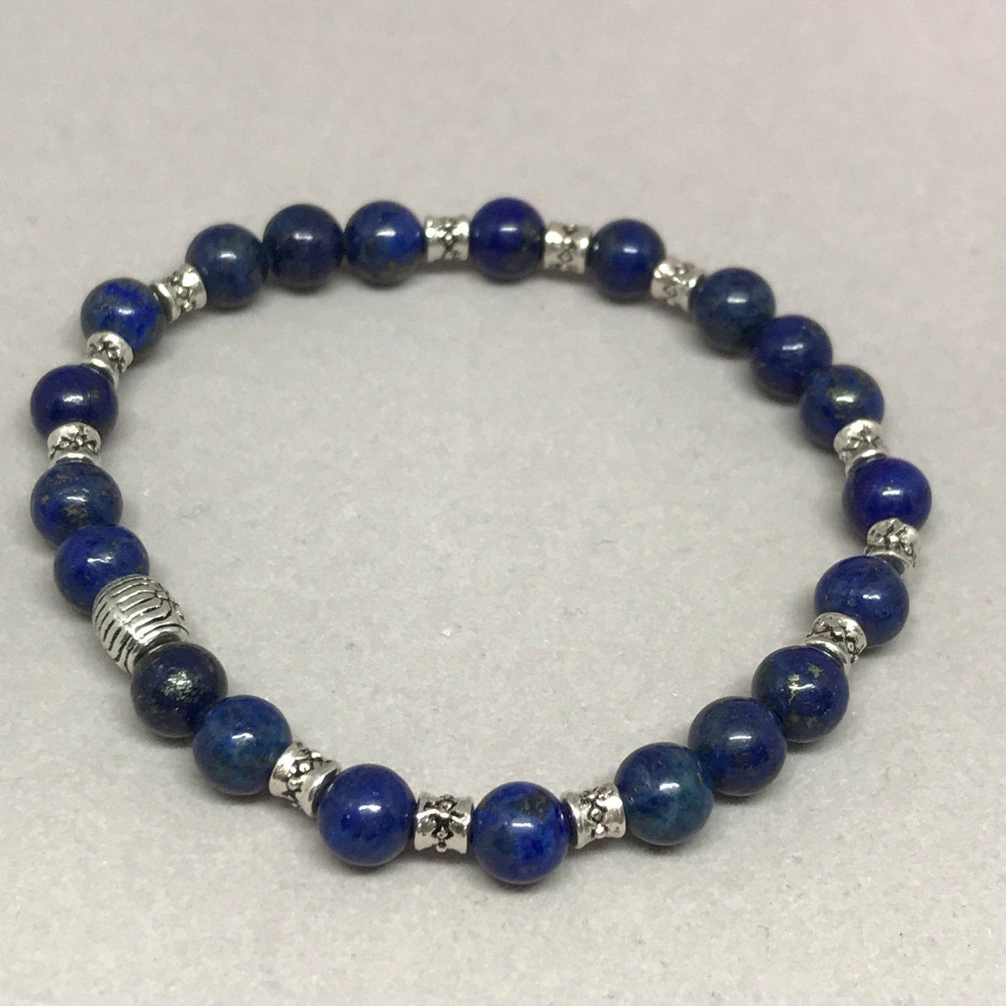 Lapis lazuli and silver bracelet