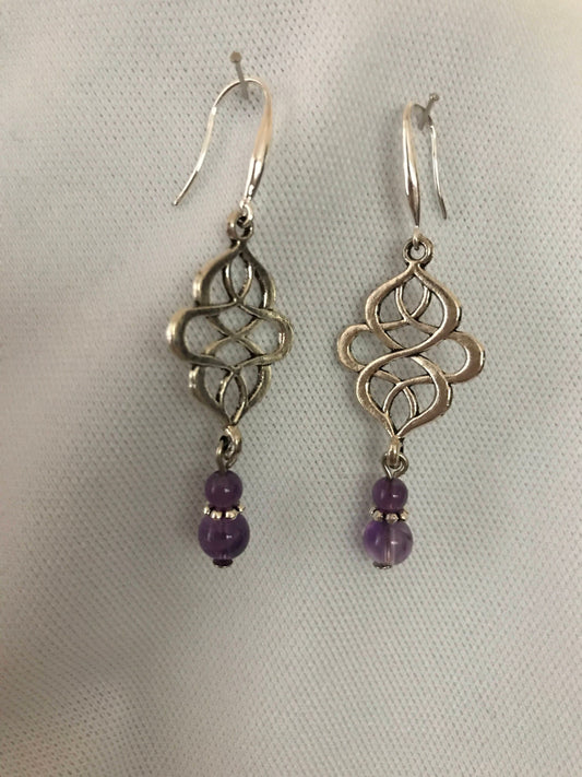 Amethyst Celtic swirl earrings