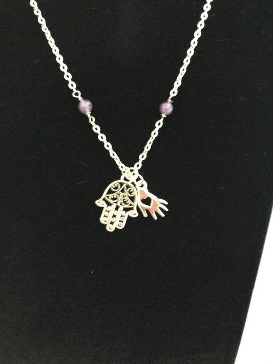 Hamsa - Fatima hand necklace for good luck.