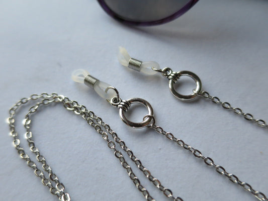 silver eyeglass chain for readers or sunglasses