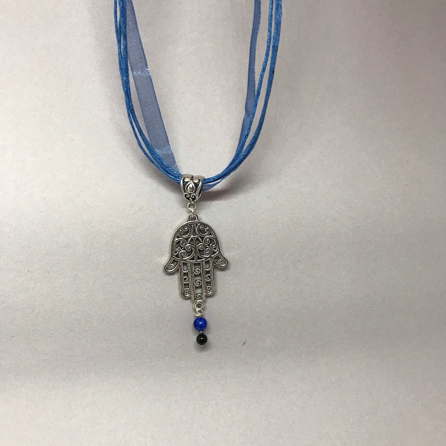 Lapis lazuli Fatima hand necklace