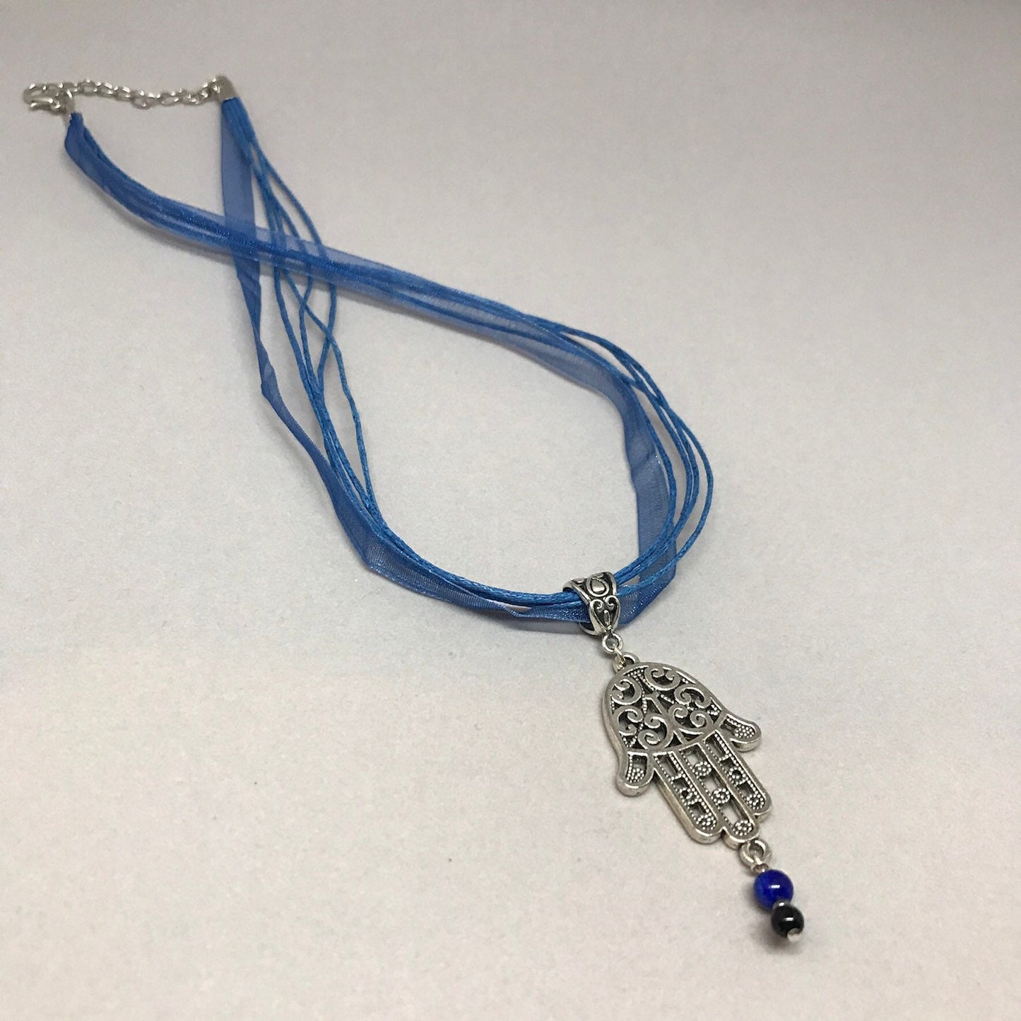 Lapis lazuli Fatima hand necklace