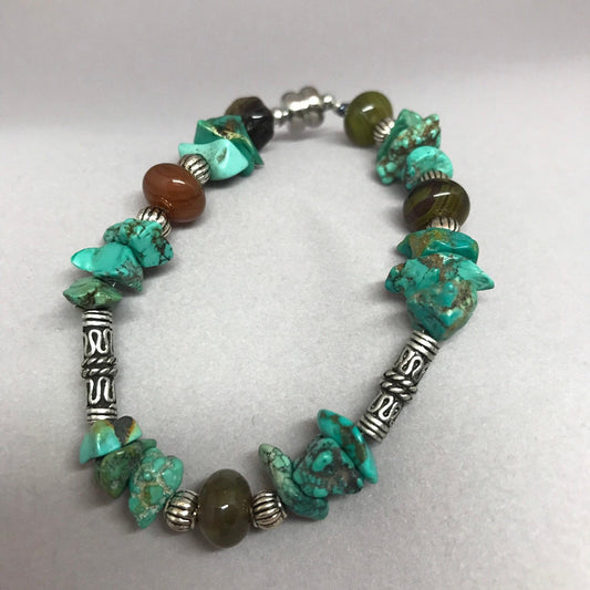 Boho turquoise bead bracelet