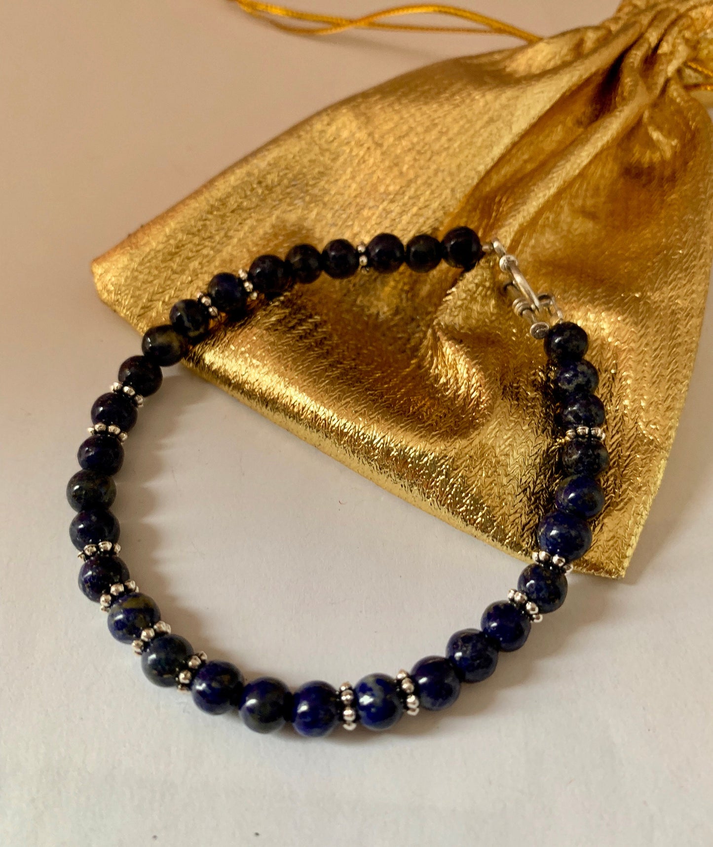 Lapis lazuli and silver bracelet