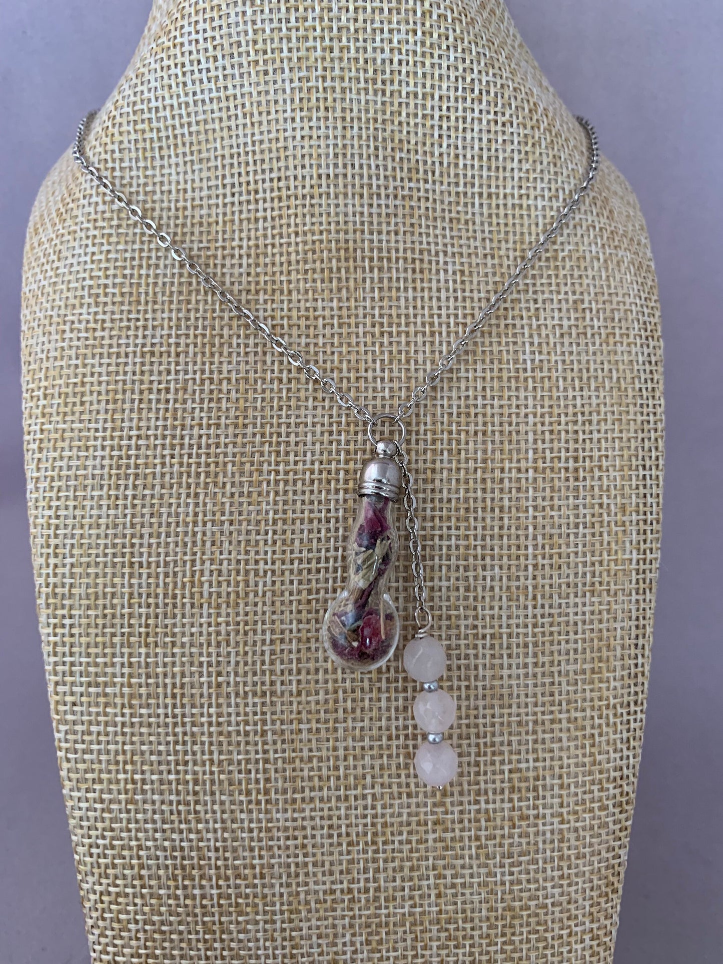 Talisman necklace, love charm bottle.