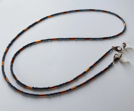 Black and bronze eyeglass chain