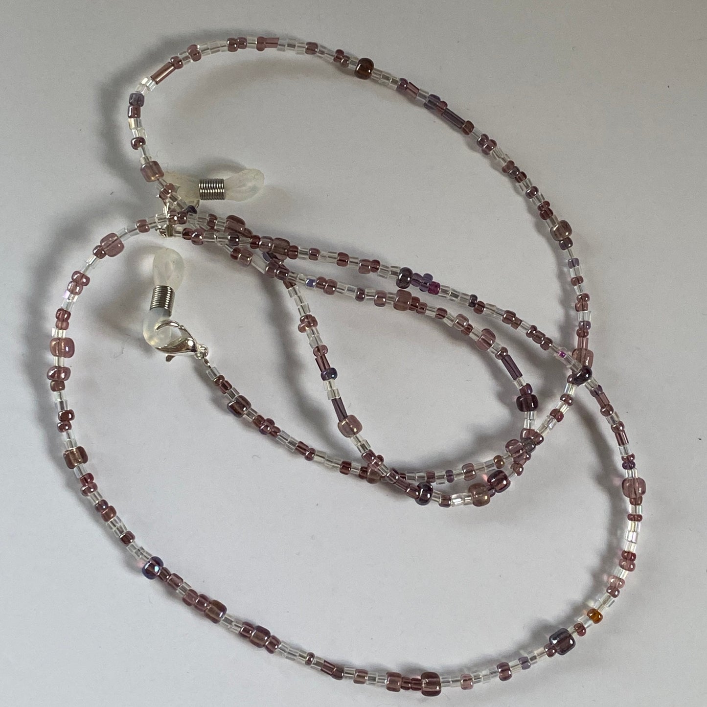 Purple beaded eyeglass chain