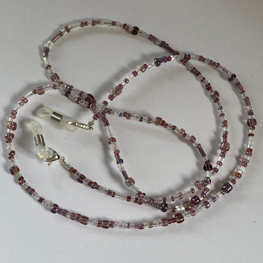 Purple beaded eyeglass chain