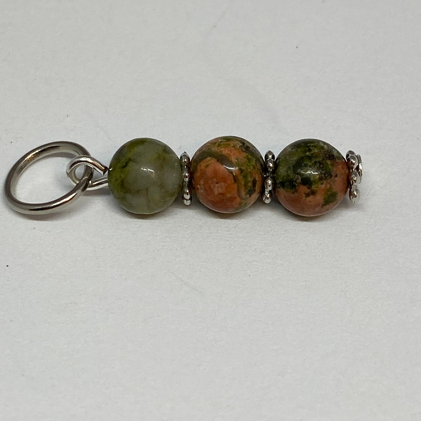 Luxury stitch markers with earth toned jasper beads