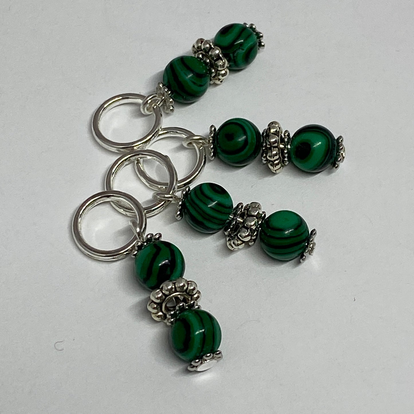 Malachite set of four decadent knitting markers