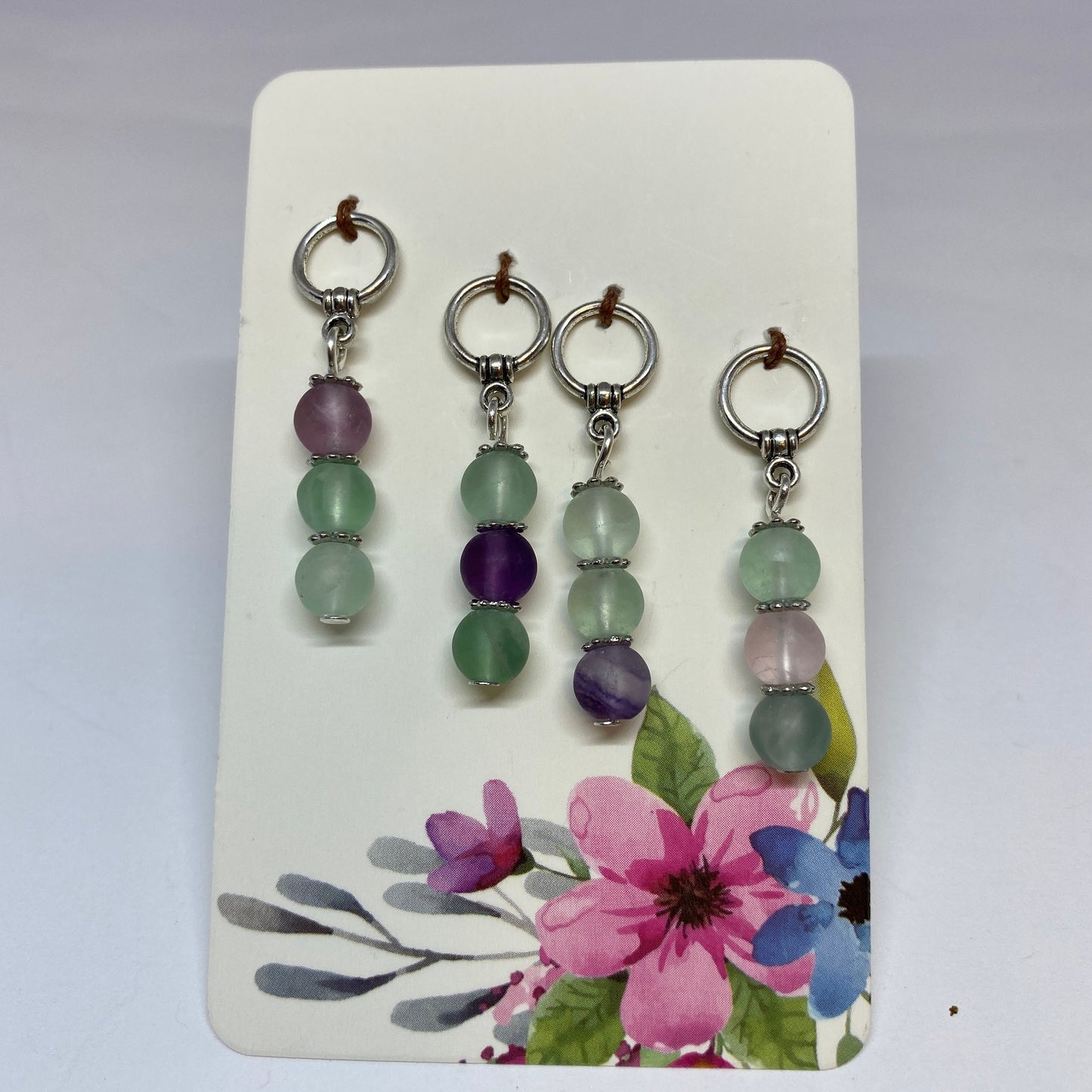 Gemstone stitch markers for knitting