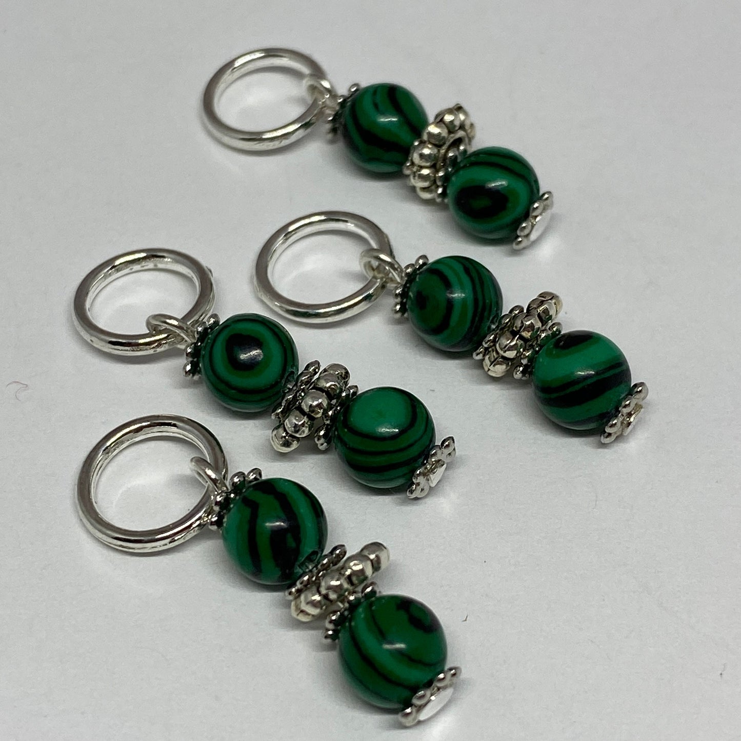 Malachite set of four decadent knitting markers