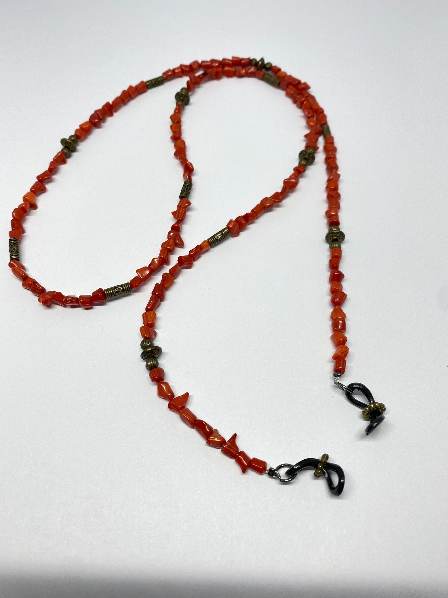 Red branch coral eyeglass chain