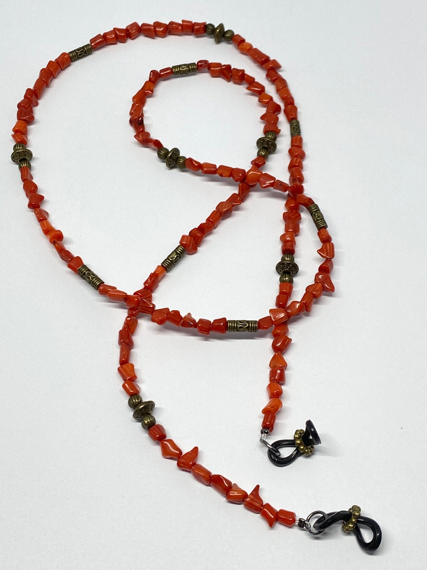 Red branch coral eyeglass chain